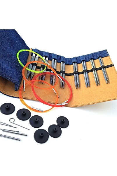 balım hobi evi Set Knitpro Denim 12,5 cm Ace 3,5-8 mm + Indicator pentru ace