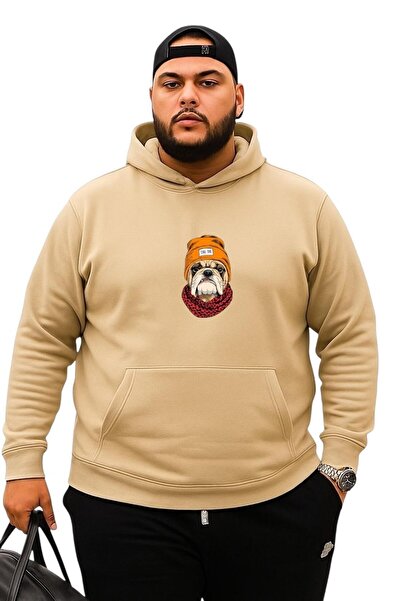 BENROMA 3 Yarn Combed Cotton Dog Printed Oversized Sweatshirt
