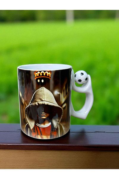 Marblestone Yellow Red Football Player Themed Trophy Cup – Special Design for Fans!