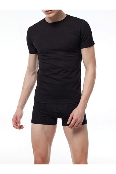 LİNOTTİ Men's 0 Collar Short Sleeve T-Shirt 1301