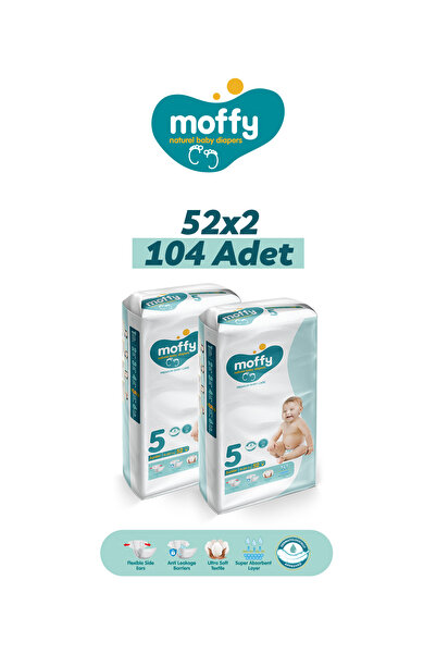 Moffy Jumbo Junior No 5 Bebek Bezi (52x 2) 104 Adet