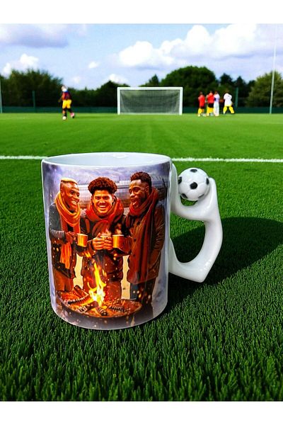 Marblestone Yellow Red Football Player Themed Trophy Cup – Special Design for Fans!