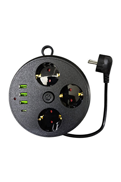 Skygo 3 Gang Surge Protected Socket Roller Switched 16A 4000 Watt 3 X USB - 1 Type-C 3395