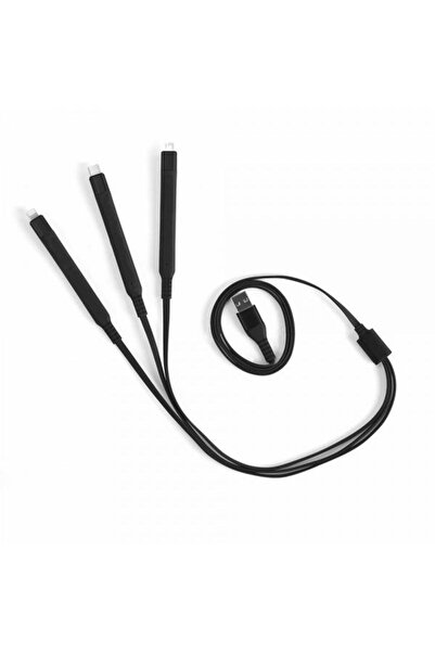 LİVOO Cablu de date TEA230N, Micro USB, USB Tip-C, Lightning, 1.2m (Negru)