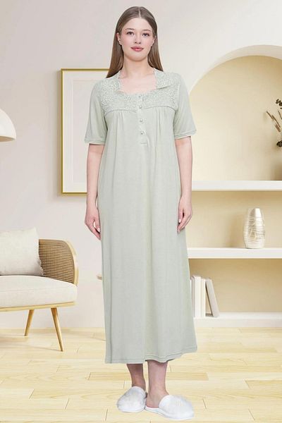 Mavelle Women's Lace Detailed Plus Size Nightgown 6029