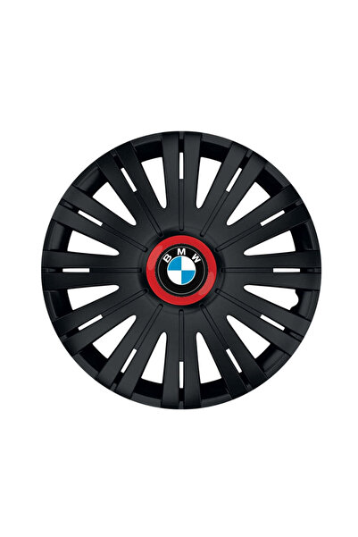 Autohelix MSA Set de 4 capace de roți negre cu inel roșu Active R16 pentru ga...