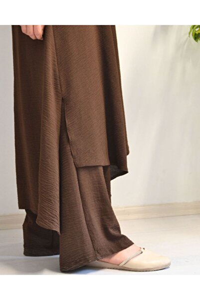 Bilenler Women's Aerobin Fabric 3 Piece Set – Tunic, Trousers and Shawl- Hijab Clothing