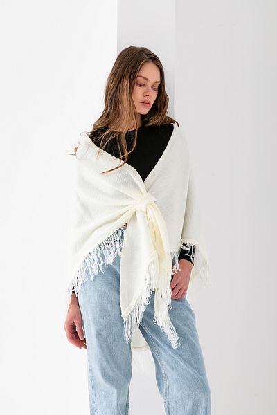 T Crazy T-Crazy Tassel Triangle Shoulder Shawl, Fashionable and Practical Knitwear Knitted Accessory, Triangle Draping Knitwear Shawl