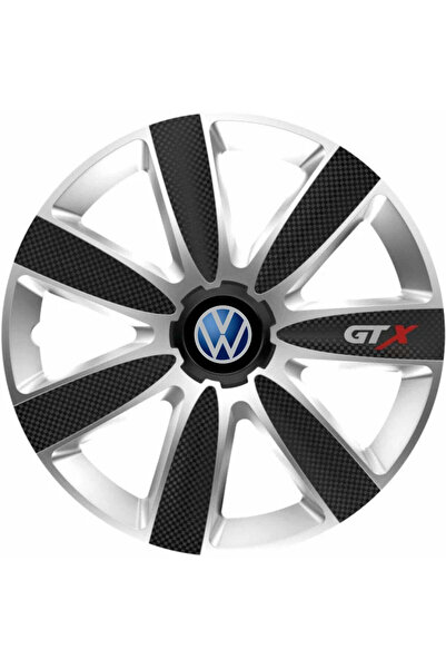 OEM Set de 4 capace de jantă din carbon GTX gri-negru R17, pentru Volkswagen