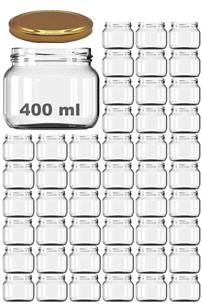 Afracam 400 ml Kavanoz Metal Gold Konserve Kapaklı 400 Cc Şeffaf Magnolya Cam...