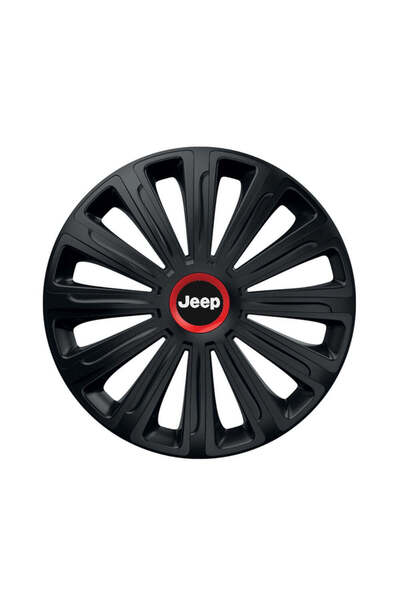 Autohelix MSA Set de 4 capace de roți negre cu inel roșu Trend R16 pentru gama Jeep
