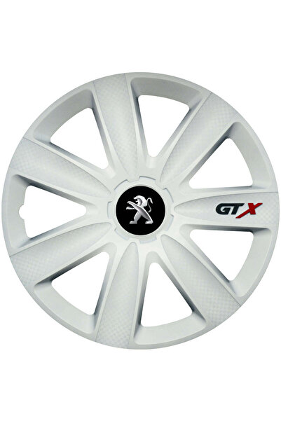 OEM Set de 4 capace de jantă GTX albe R15, compatibile cu Peugeot