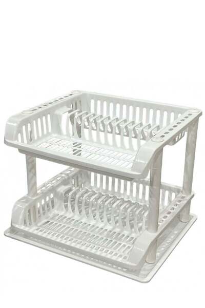 co arma Dish rack with Black two-tier dish drainer racktray white