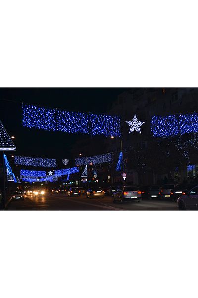 SDX Market Curtain Christmas installation, Flash, 8 m x 0.8 m, 360 LEDs, Blue, interconnectable