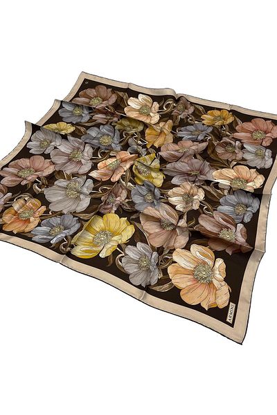 Armine Silk Scarf 2026 Winter - 9403-36 Bitter Coffee Twill