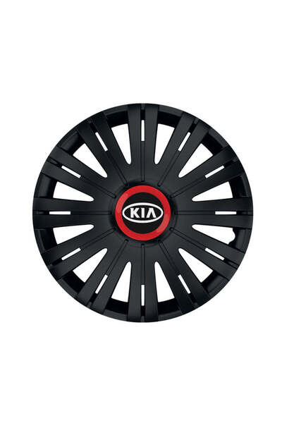 Autohelix MSA Set de 4 capace de roți negre cu inel roșu Active R16 pentru ga...