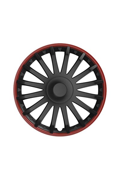 Autohelix MSA Set de 4 capace negre din cristal cu ramă roșie R15