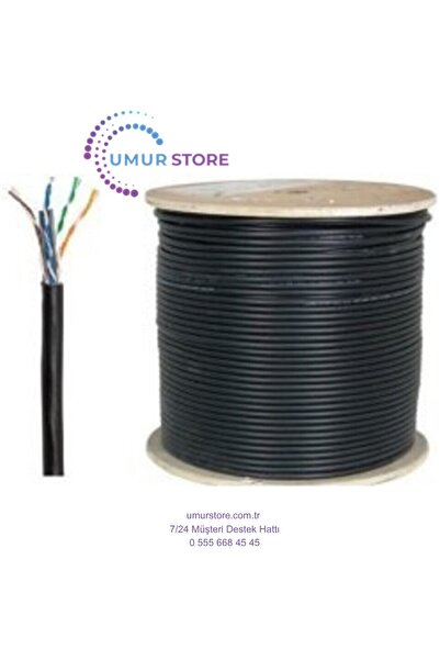 Herz 100 Metre Dı Ş Ortam Için Cat 6 Internet Kablosu Siyah