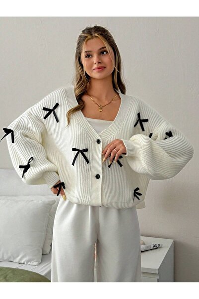 hidafashion CARDIGAN DETALAT CU RIBBON