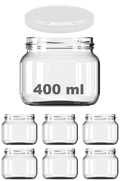 Afracam 400 ml Kavanoz Metal Beyaz Konserve Kapaklı 400 Cc Şeffaf Magnolya Ca...
