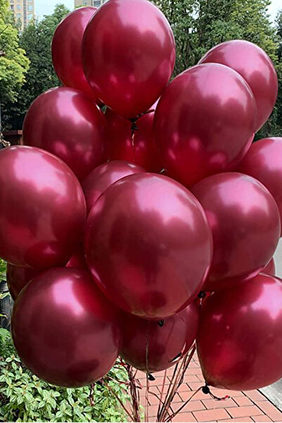 cici magnet www.cicimagnet.com 10 Adet Bordo Renk Metalik Balon 12 İnc