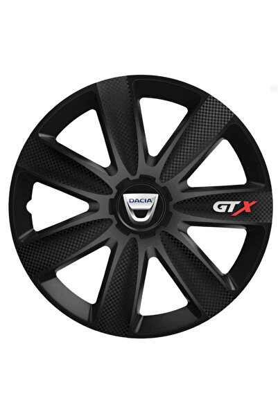 OEM Set de 4 capace de jantă GTX Carbon Black R17, pentru Dacia