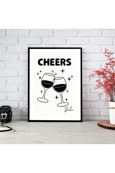 woodsia Tablou cu poster din lemn MDF cu aspect de cadru dintr-o bucată YZ TE...