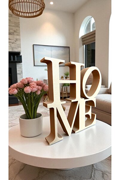Decorative Trinket with "HOME" Text 15 X 15 - BEIGE