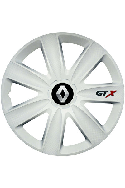 OEM Set de 4 capace de jantă GTX albe R15, compatibile cu Renault