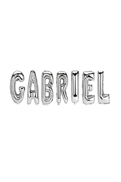 SDX Market Gabriel Name Balloon Set, Silver, 40 cm