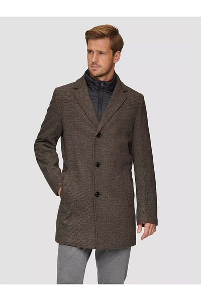 s.Oliver Men's wool blend coat, double-breasted