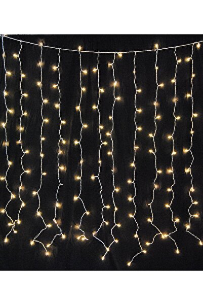 SDX Market Instalație perdea luminoasă de Crăciun cu bliț, 3 m x 0,8 m, 120 LED-uri, alb cald, interconectabilă