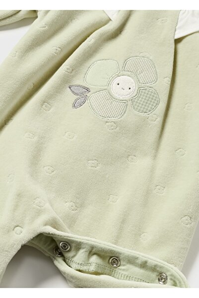 MAYORAL Winter Baby Girl Velvet Jumpsuit Green