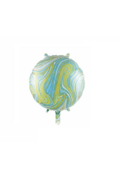 SDX Market Aluminum foil figurine balloon, round, Satirat Turquoise, 45 cm