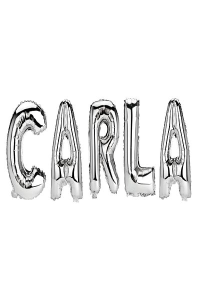 SDX Market Carla Name Letter Balloon Set, Silver, 40Cm