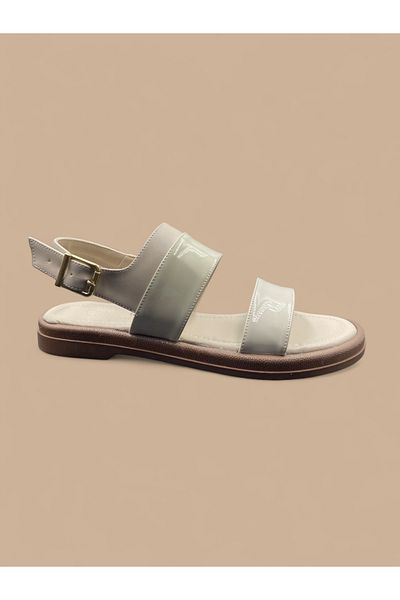 Odie Collection Women's Buckle Daily Patent Leather Strap Comfortable Sole Sandals
