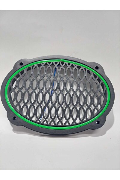 Genel Markalar YEŞİL-Oval neon led ışıklı hoparlör kapağı çiftli