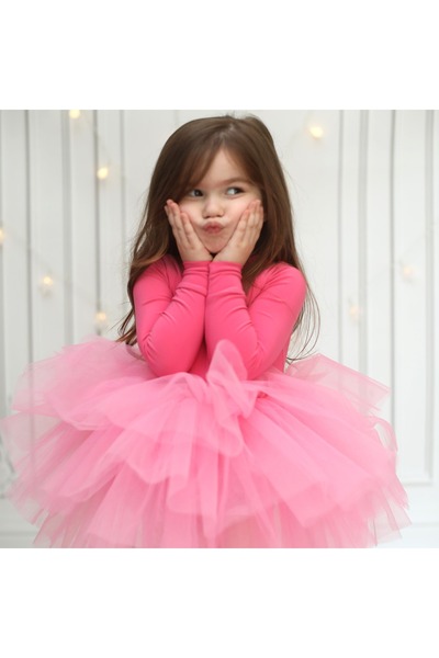 sara tasarım Şeker pembesi kız çocuk tütü bale elbisesi - Doğumgünü parti elb...
