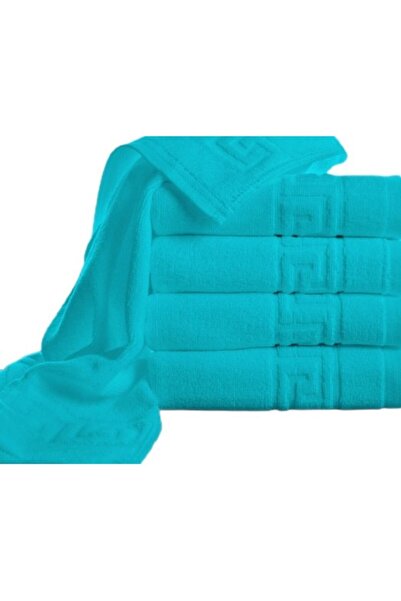 E EFRALL Set 3 prosoape de baie, 550g, hotelier, model greek, - turcoaz 70 x 140