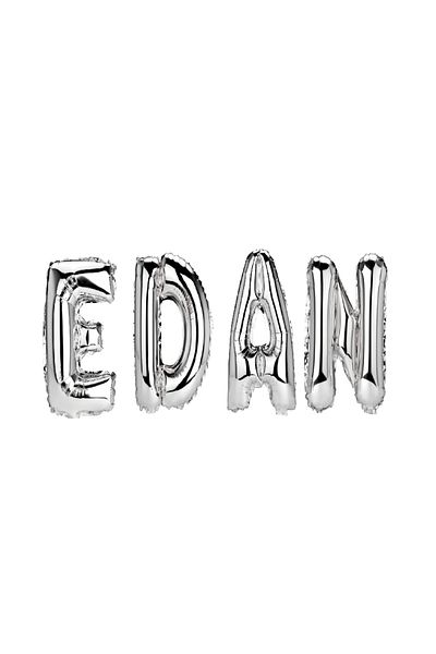 SDX Market Edan Name Balloon Set, Silver, 40 cm