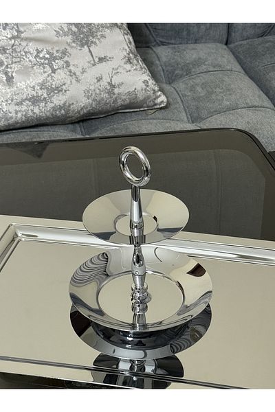 ALJAHWAR Two-storey full chrome dessert rack