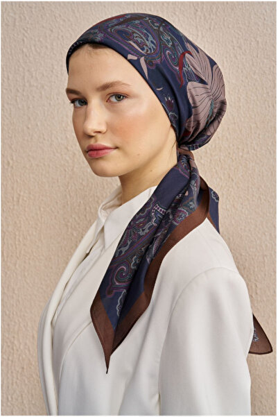 ED Scarf ED - Колекція Vision Art Flare Eşarp - Lacivert / Kahve