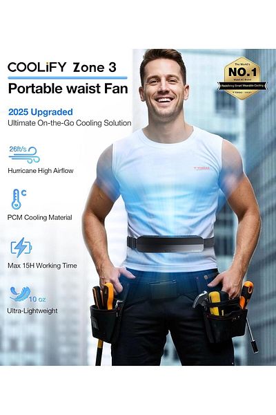 TORRAS 2025 Top Portable Waist Fan COOLiFY Zone 3