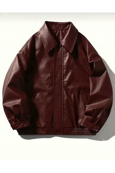 çerme Oversize Unisex Vintage Leather Jacket