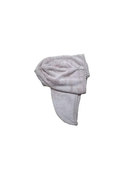 E EFRALL Hair Drying Towel with Button for Fixation, Soft and Fluffy, 63 X 25 cm, Gray - Concept E EFRALL