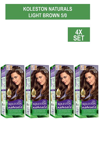 Wella Koleston Naturals Hair Color Semi-Kit Light Brown 5/0 x4