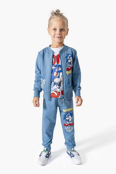 LİLLYPİCCA Boy's 3-Piece Suit Zippered Cardigan - Long Sleeve Sweatshirt - Combed Cotton Trousers with Elastic Waist