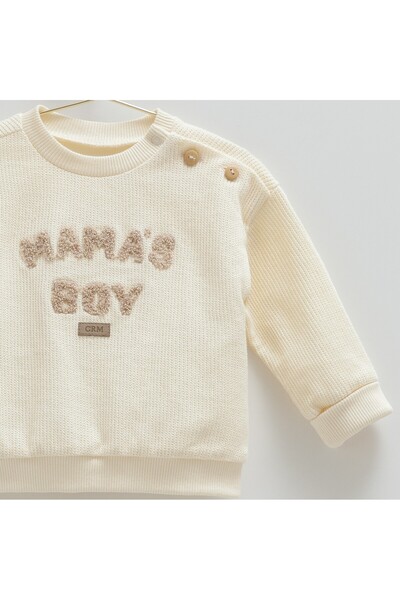 Caramell 100% Cotton Mama's Boy Baby Boy Knitwear Set - (3-18 Months) Knitwear Outside, Combed Cotton Inside