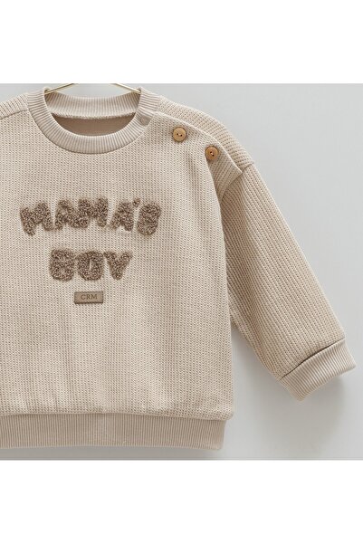 Caramell 100% Cotton Mama's Boy Baby Boy Knitwear Set - (3-18 Months) Knitwear Outside, Combed Cotton Inside