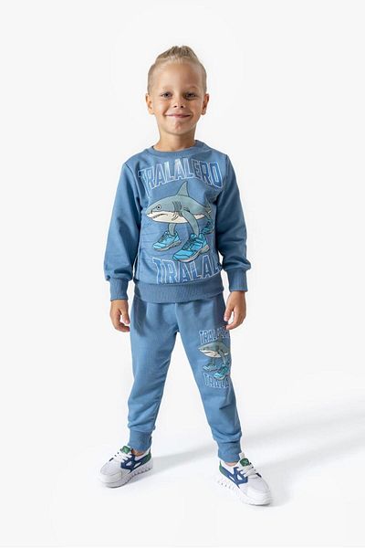 LİLLYPİCCA Boy's 2-Piece Set Long Sleeve Sweatshirt - Combed Cotton Trousers with Elastic Waist